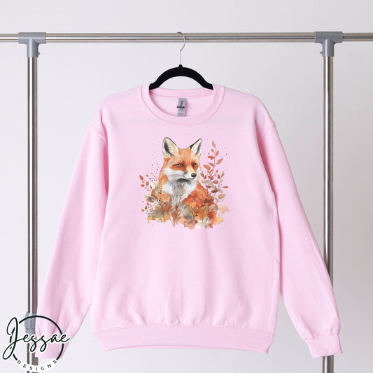 Botanical Fox Graphic Hoodie | Watercolour & Floral Patterns | Cozy Sweatshirt for Nature | Wildlife Enthusiasts