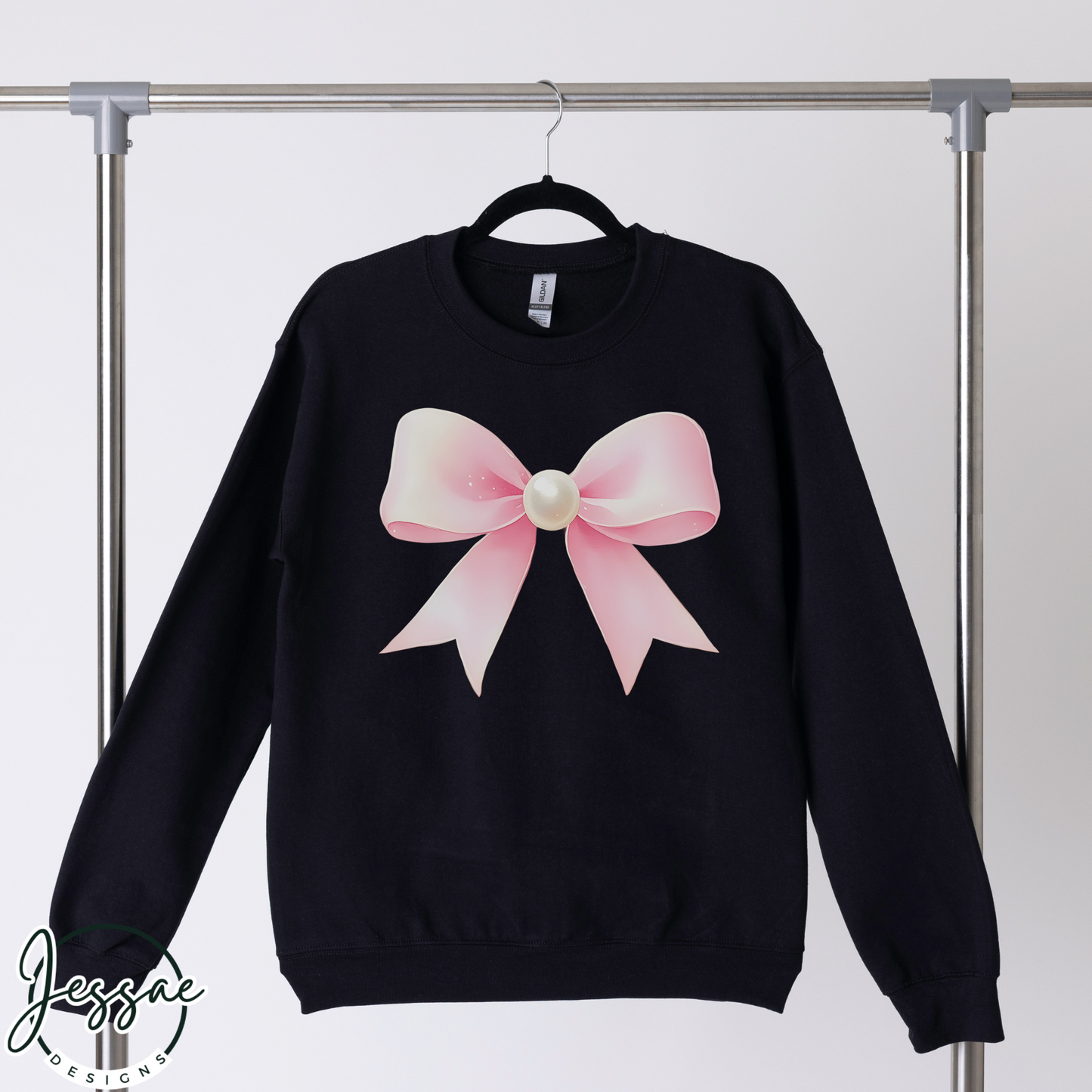 Pink Bow Sweatshirt | Cute Coquette Hoodie, Valentine's Day Gift & Birthday Present for Her, Pearls Design